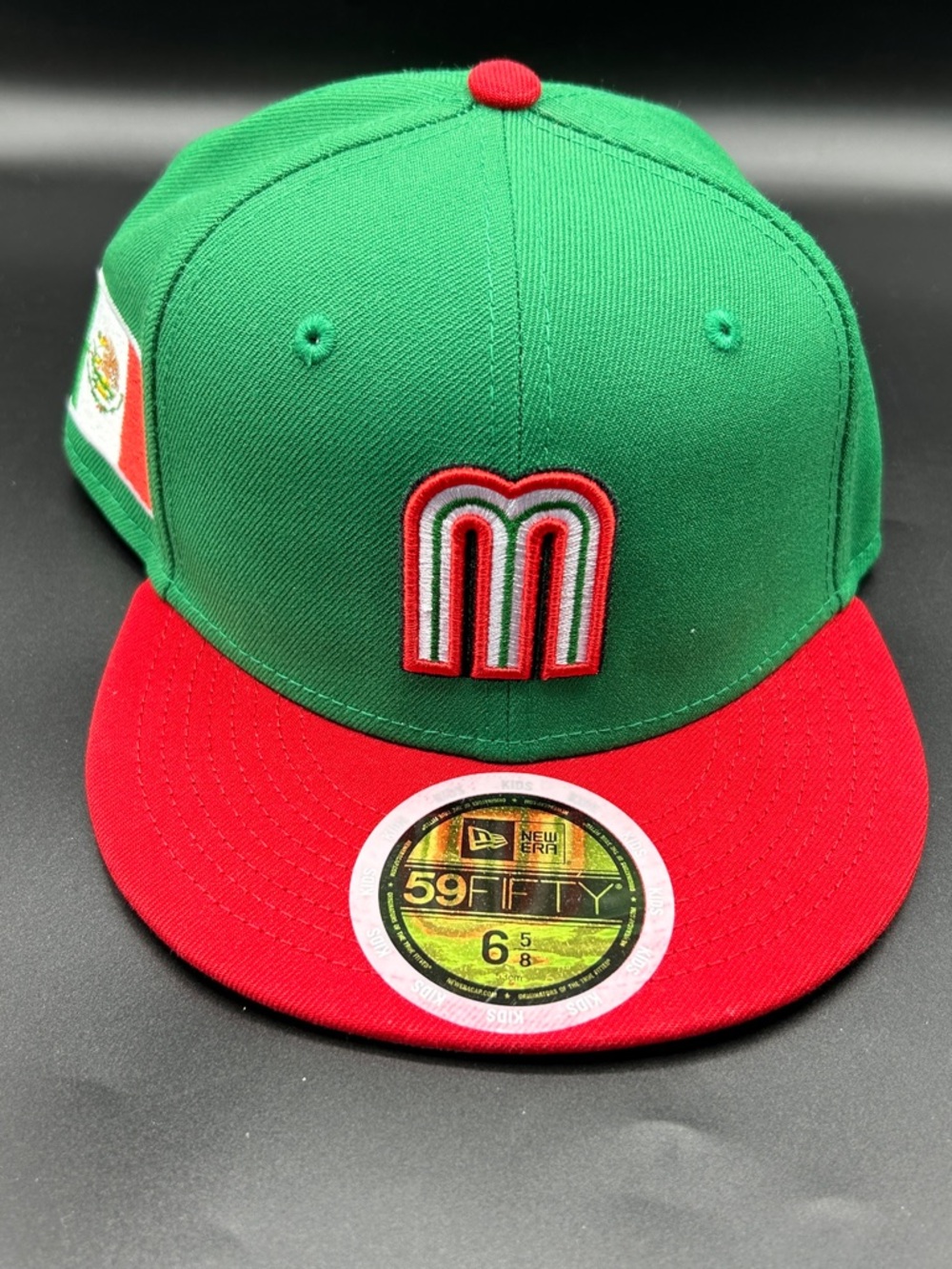 New Era Mexico Green and Red Fitted Baseball Cap with 'M' Logo